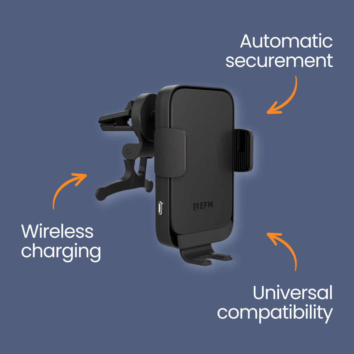 EFM Fast Wireless Car Charger - Dual Coil & 20W Adapter 