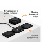 EFM FLUX 3-in-1 Travel Wireless Charger for iPhone, Watch & AirPods EFM