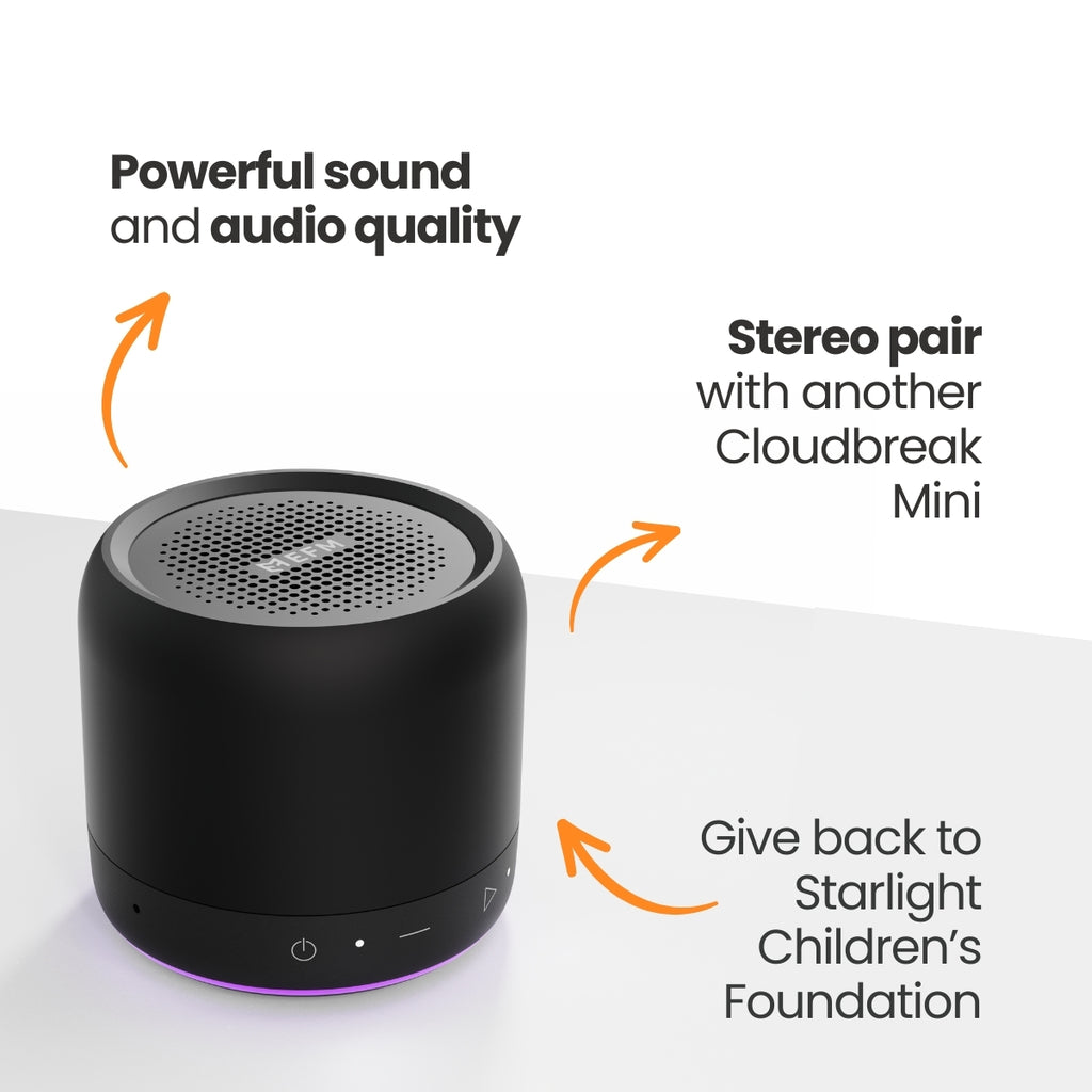 EFM Cloudbreak Mini Portable Bluetooth Speaker with Dynamic Lights 