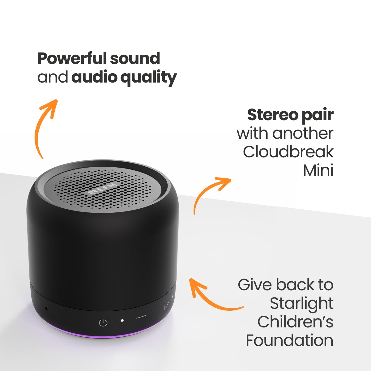 EFM Cloudbreak Mini Portable Bluetooth Speaker with Dynamic Lights 