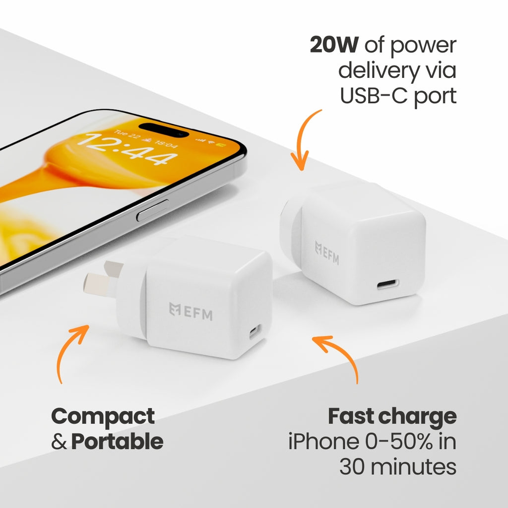 EFM ECO 20W Fast Wall Charger - Eco-Friendly & Efficient Power EFM