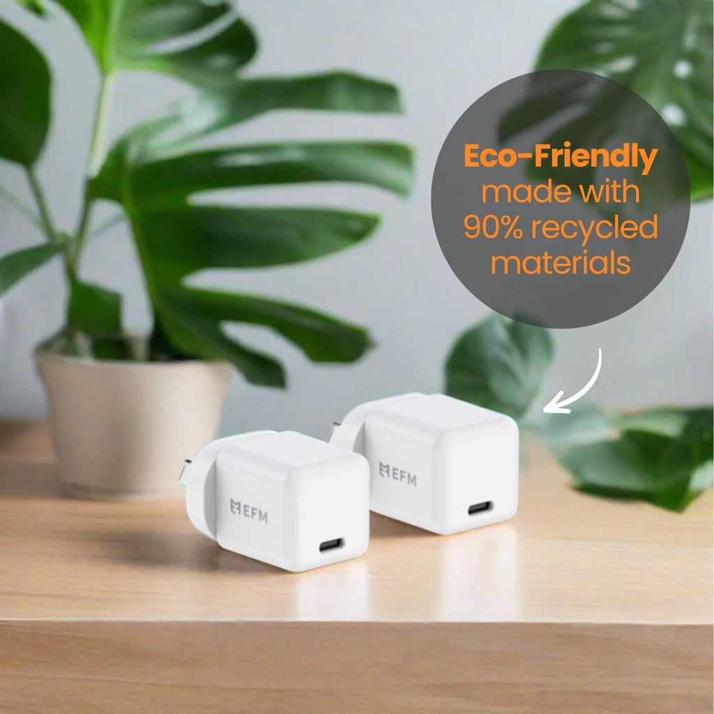 EFM ECO 20W Fast Charger: Power Delivery & PPS - White