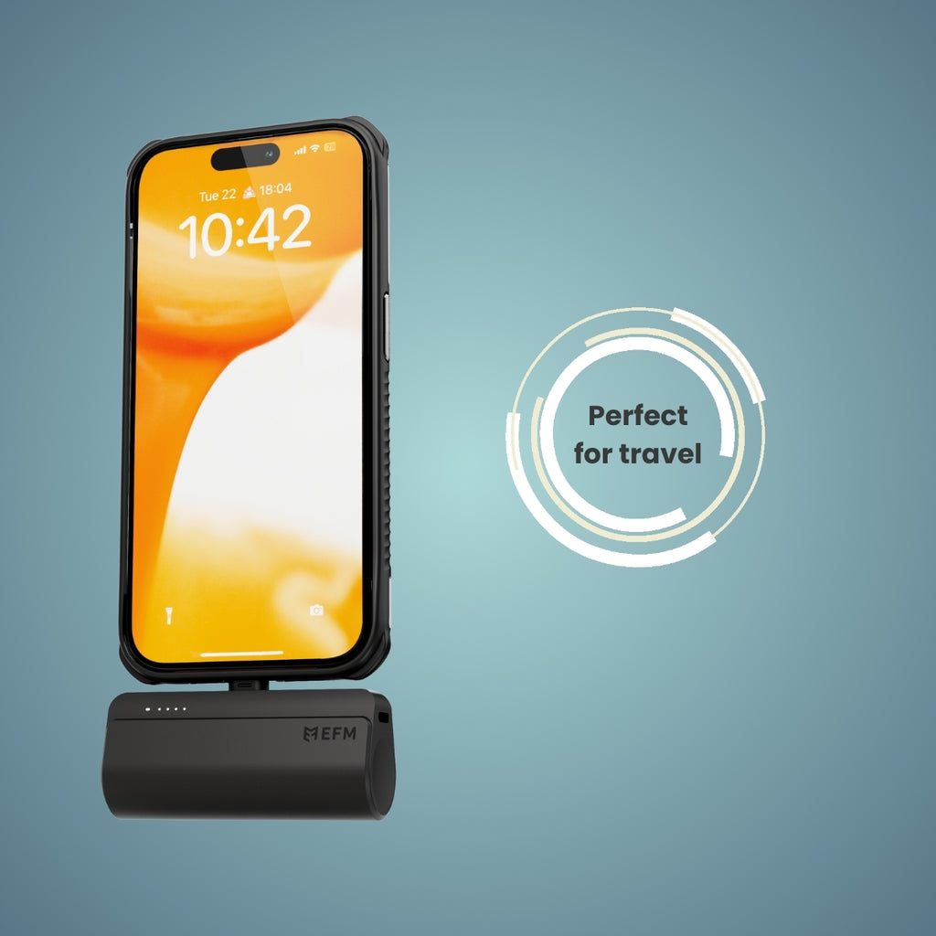 EFM 5000mAh USB-C Power Bank - Black Portable Charger