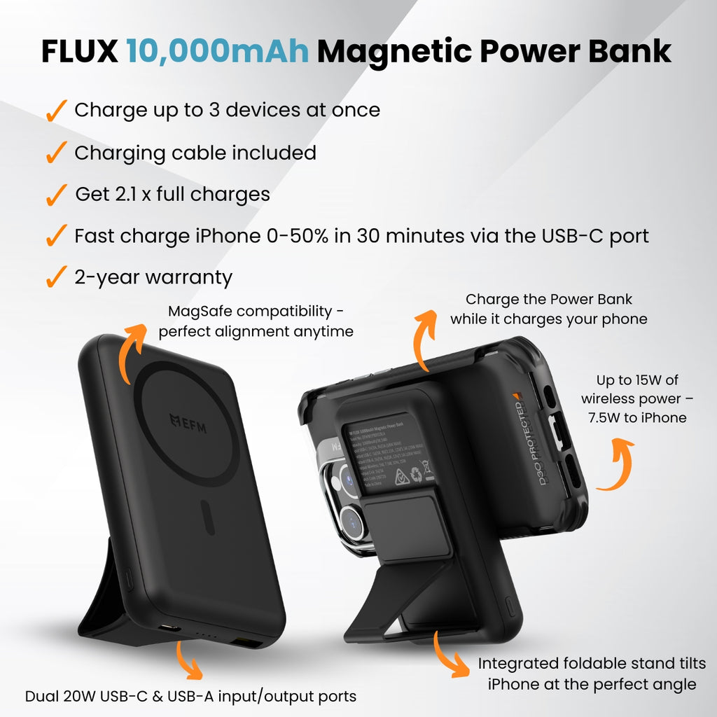 EFM FLUX 10K Magnetic Wireless Power Bank | Portable Charger EFM