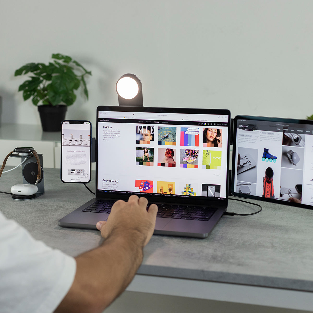 EDGE Pro: Magnetic Phone & Tablet Mount, Wireless Charger & Video Light ROLLINGSQ