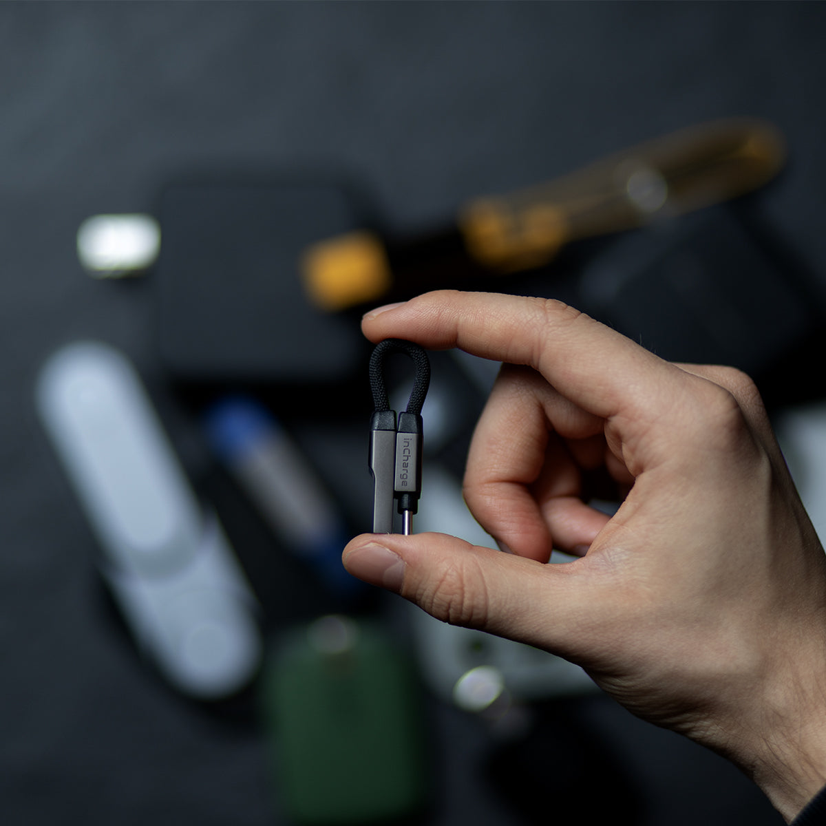 inCharge Mini: Tiny MFi Keychain Charging Cable - Charge & Sync On-the-Go ROLLINGSQ