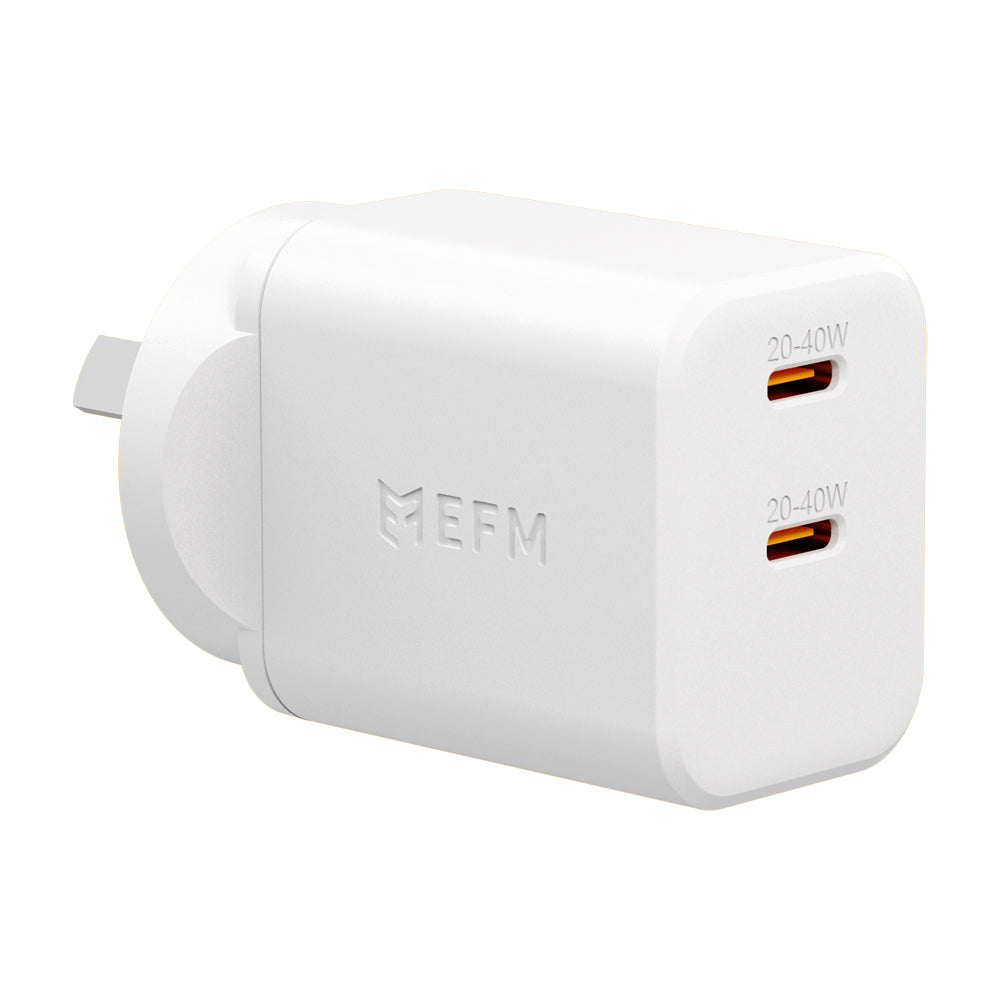 EFM ECO 40W Dual Port USB-C Fast Wall Charger EFM
