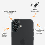 EFM Carbon Camera Lens Protector for iPhone 16 / 16 Plus