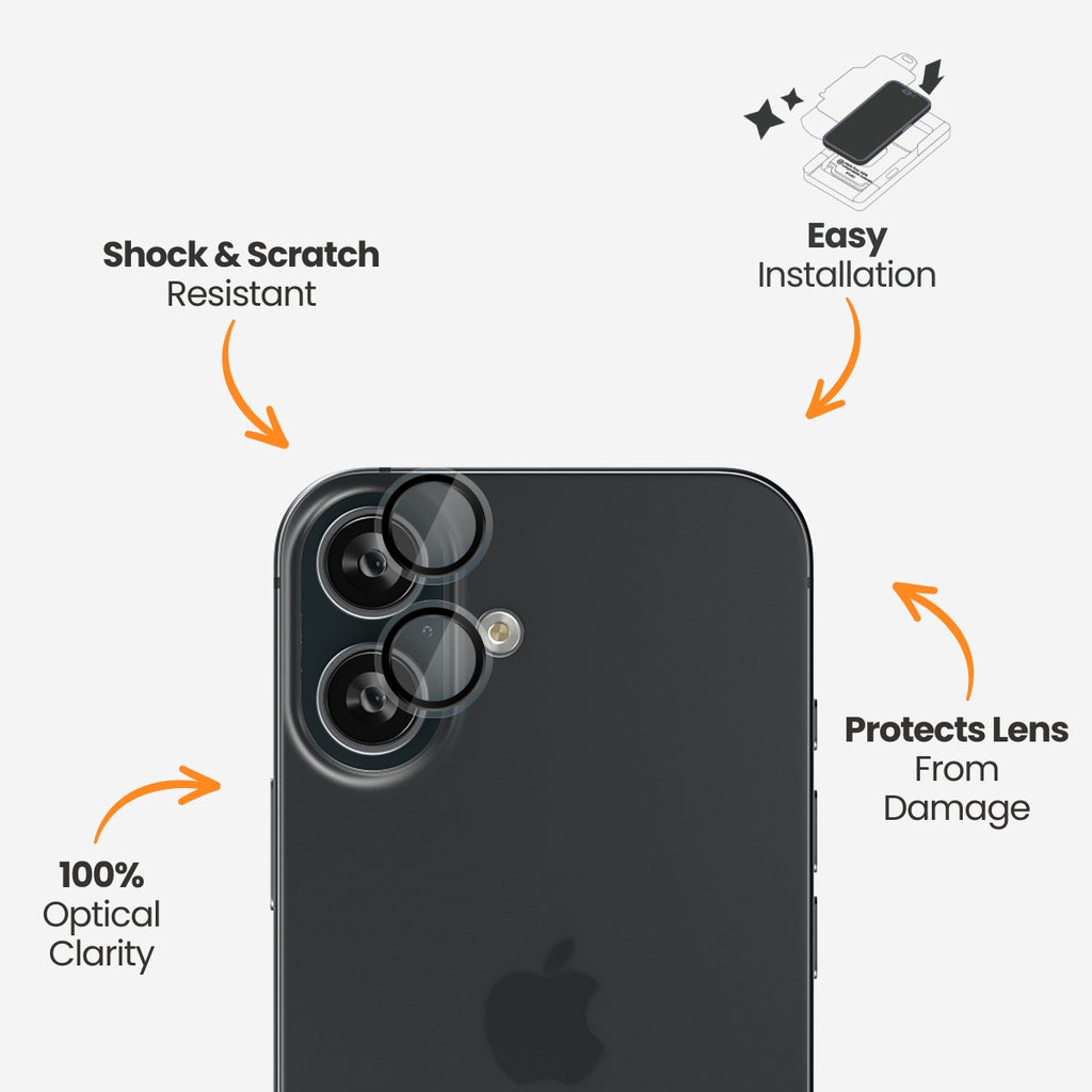 EFM Clear Camera Lens Protector for iPhone 16/16 Plus