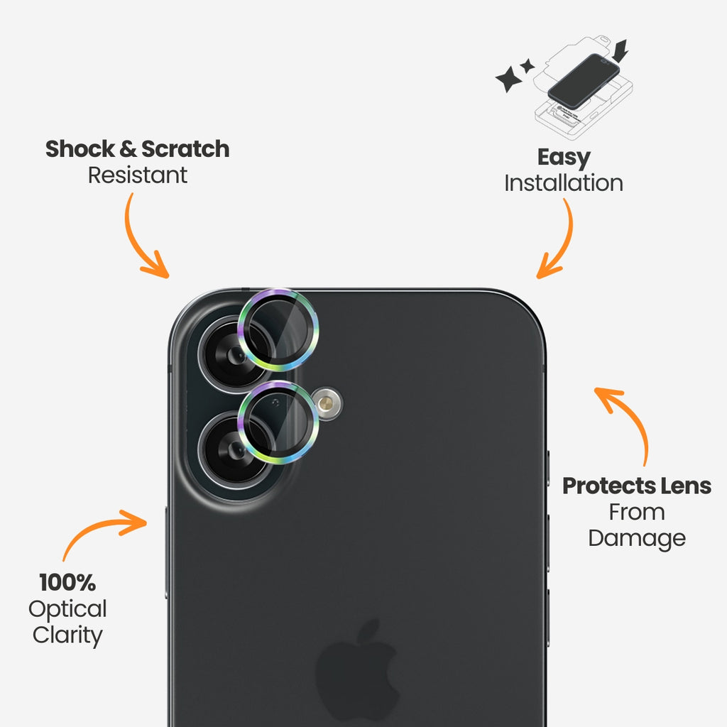 EFM Rainbow Camera Lens Armour for iPhone 16 / 16 Plus