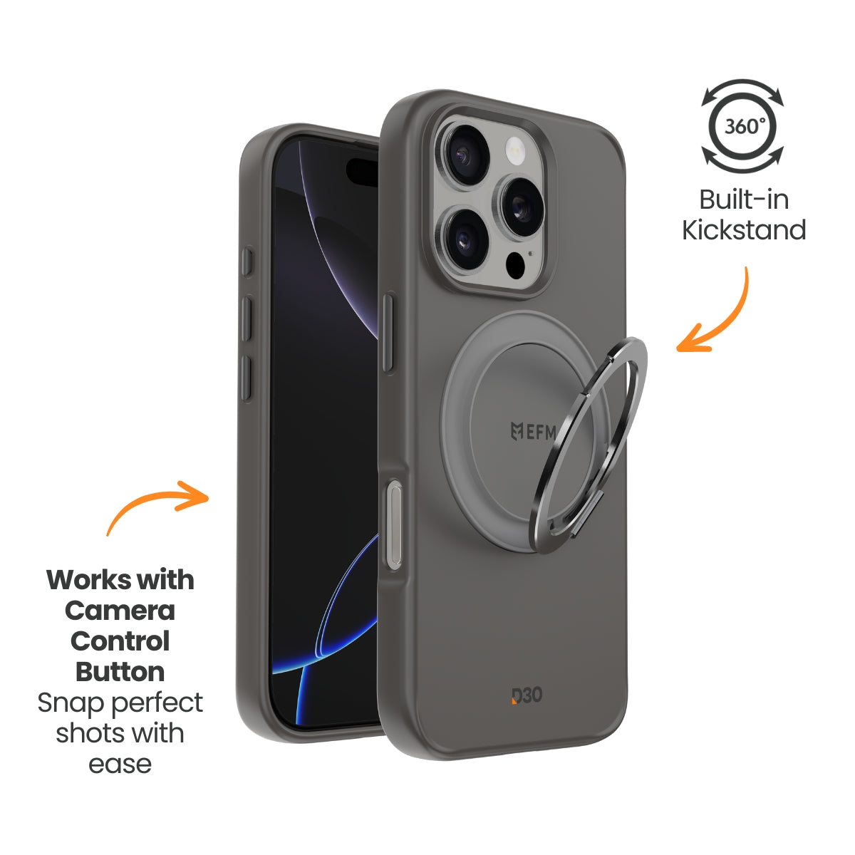 EFM Alta MagSafe Kickstand Case | Slim Drop Protection EFM