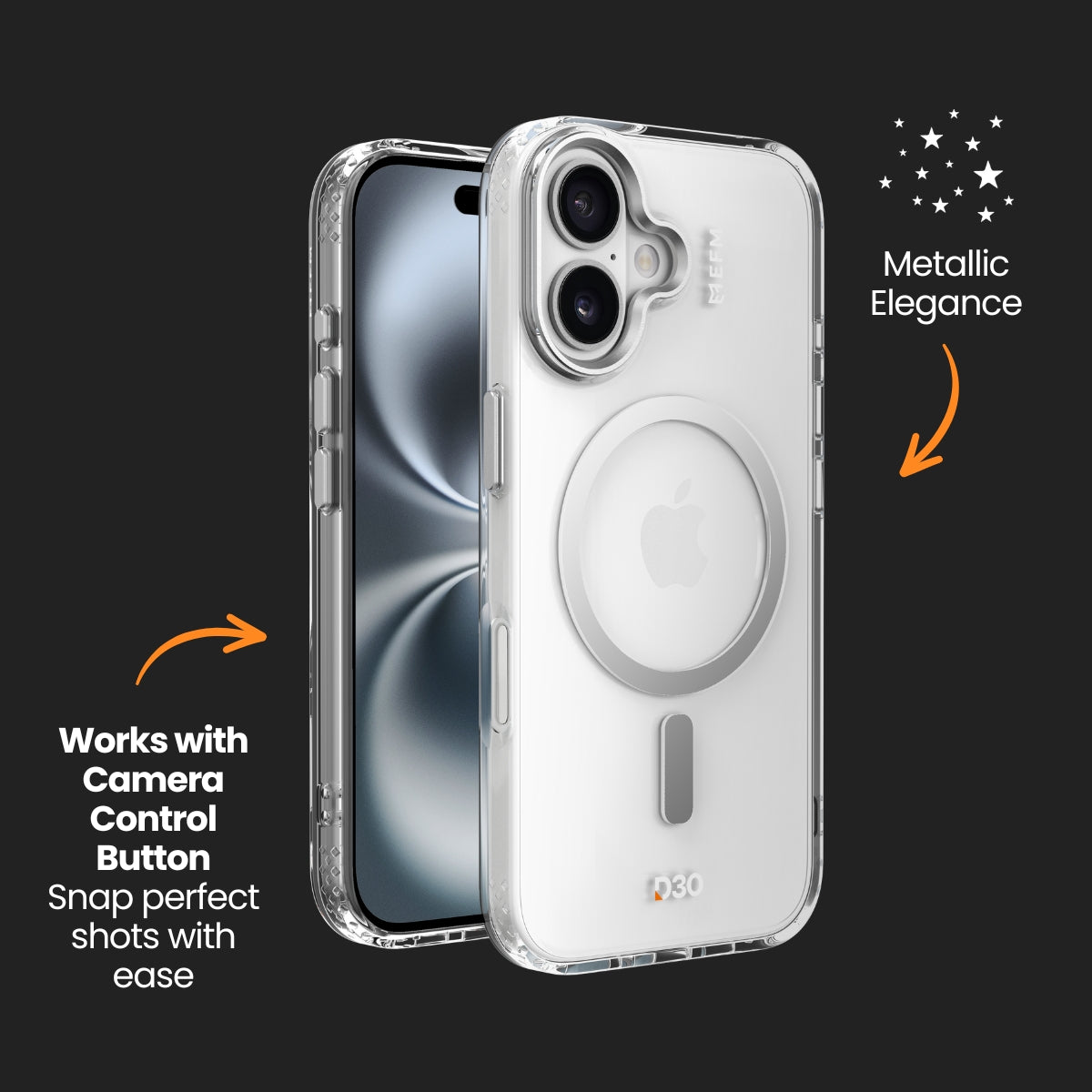 EFM Volta Clear Case for iPhone 16 with D3O Bio