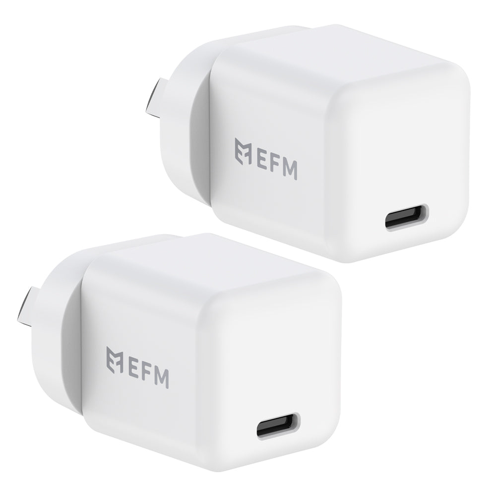 EFM ECO 20W GaN USB-C Fast Wall Charger Twin Pack EFM