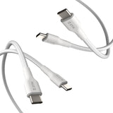 EFM USB-C Braided Cable Twin Pack - 1M - White