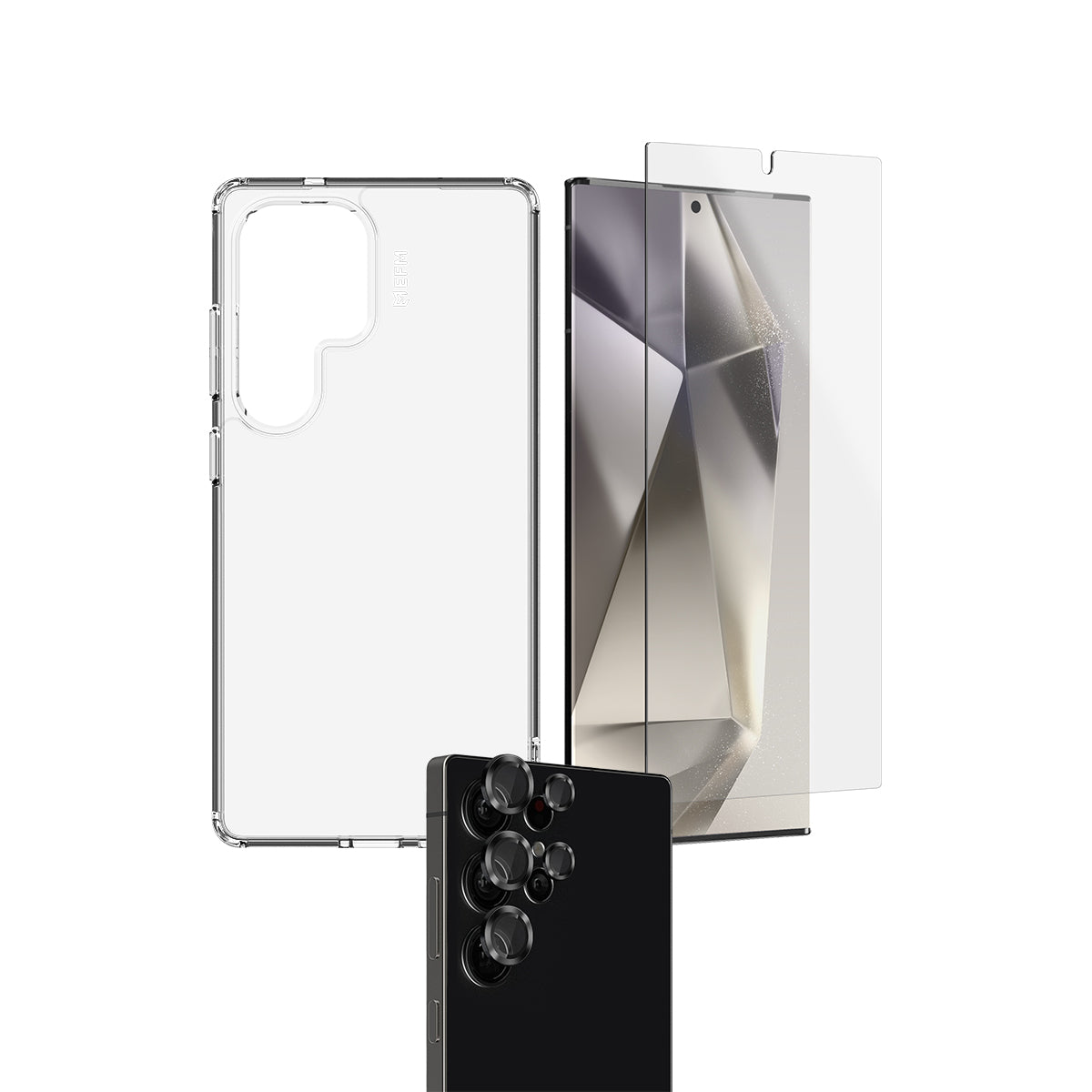 EFM 3-in-1 Phone Protection Bundle | Clear Case, Screen & Camera EFM