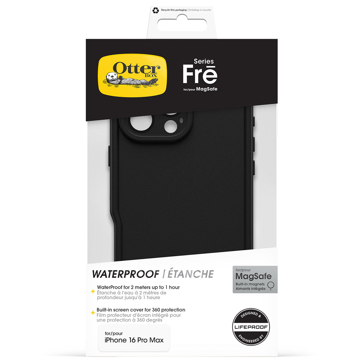 OtterBox Fre MagSafe Case for iPhone 16 Pro Max - Black 