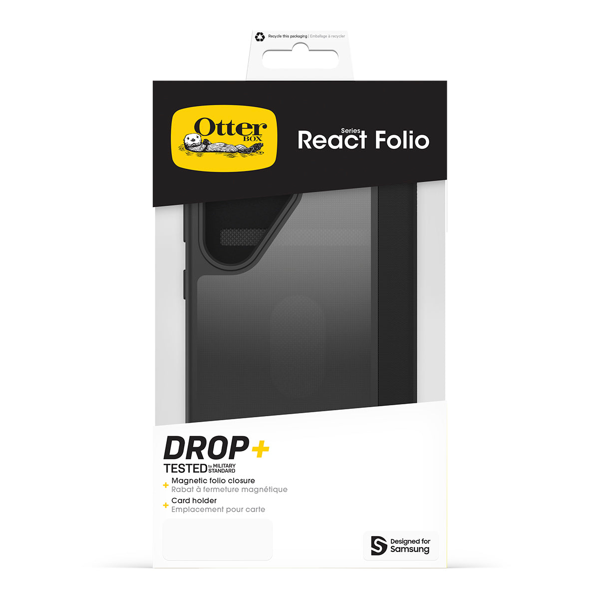 OtterBox React Folio Case | Galaxy S25 Ultra - Black 