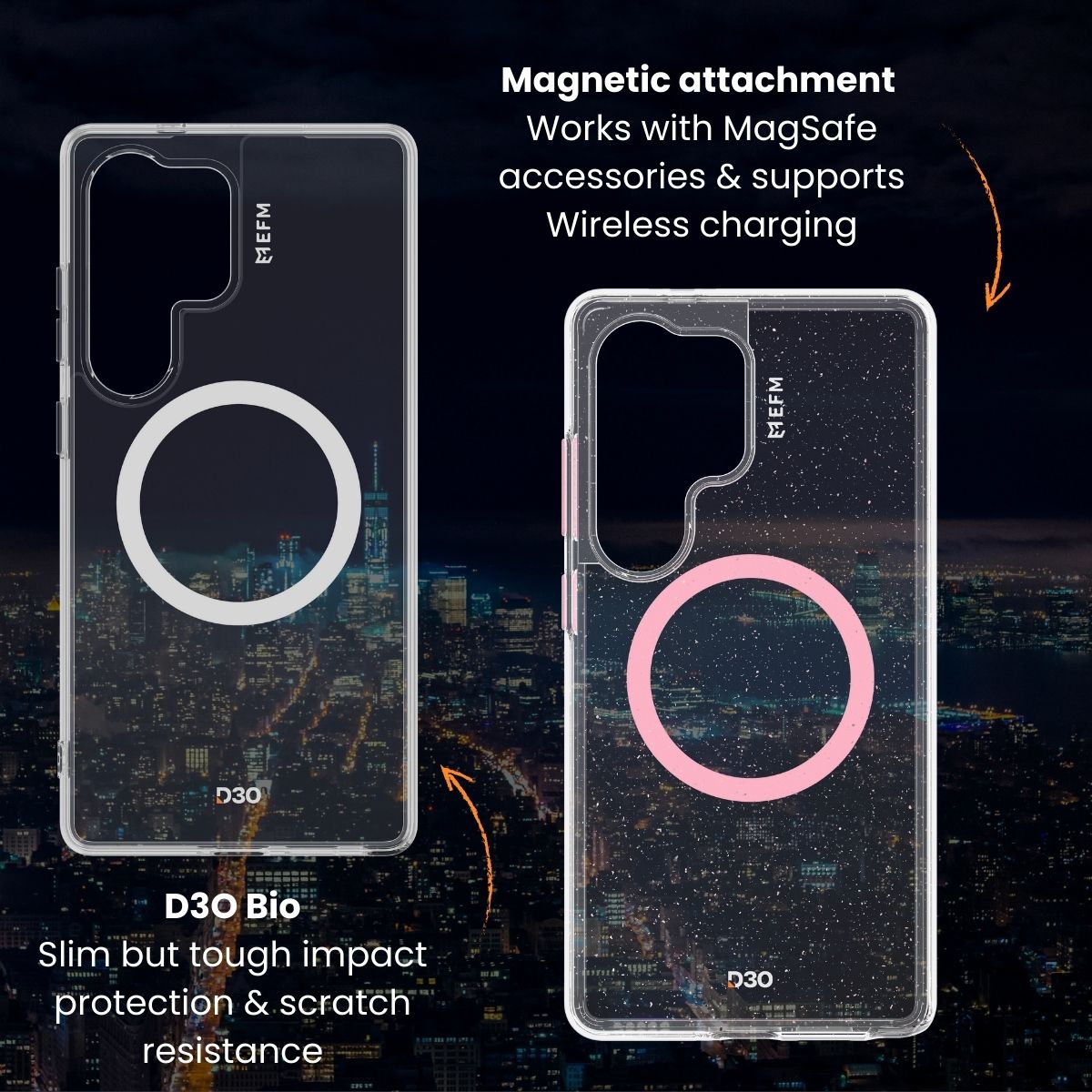 EFM Aspen Clear Case for Samsung S25 Ultra with D3O Bio Protection