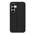 EFM Monaco Wallet Case Samsung S25+ - Black Vegan Leather D3O Protection