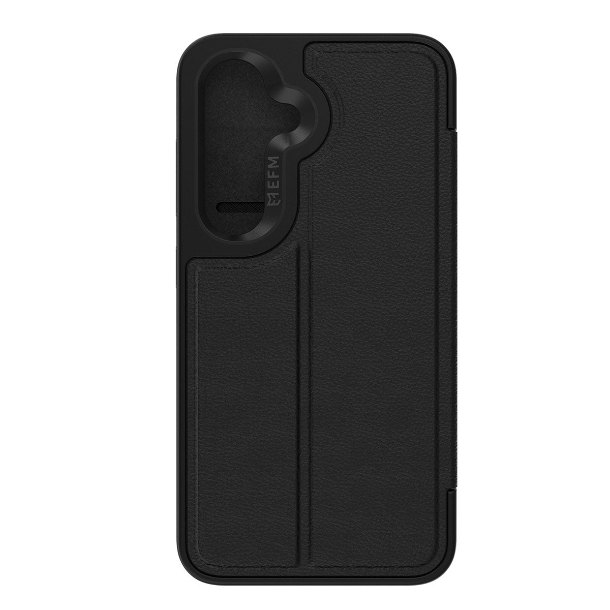 EFM Monaco Wallet Case Samsung S25+ - Black Vegan Leather D3O Protection