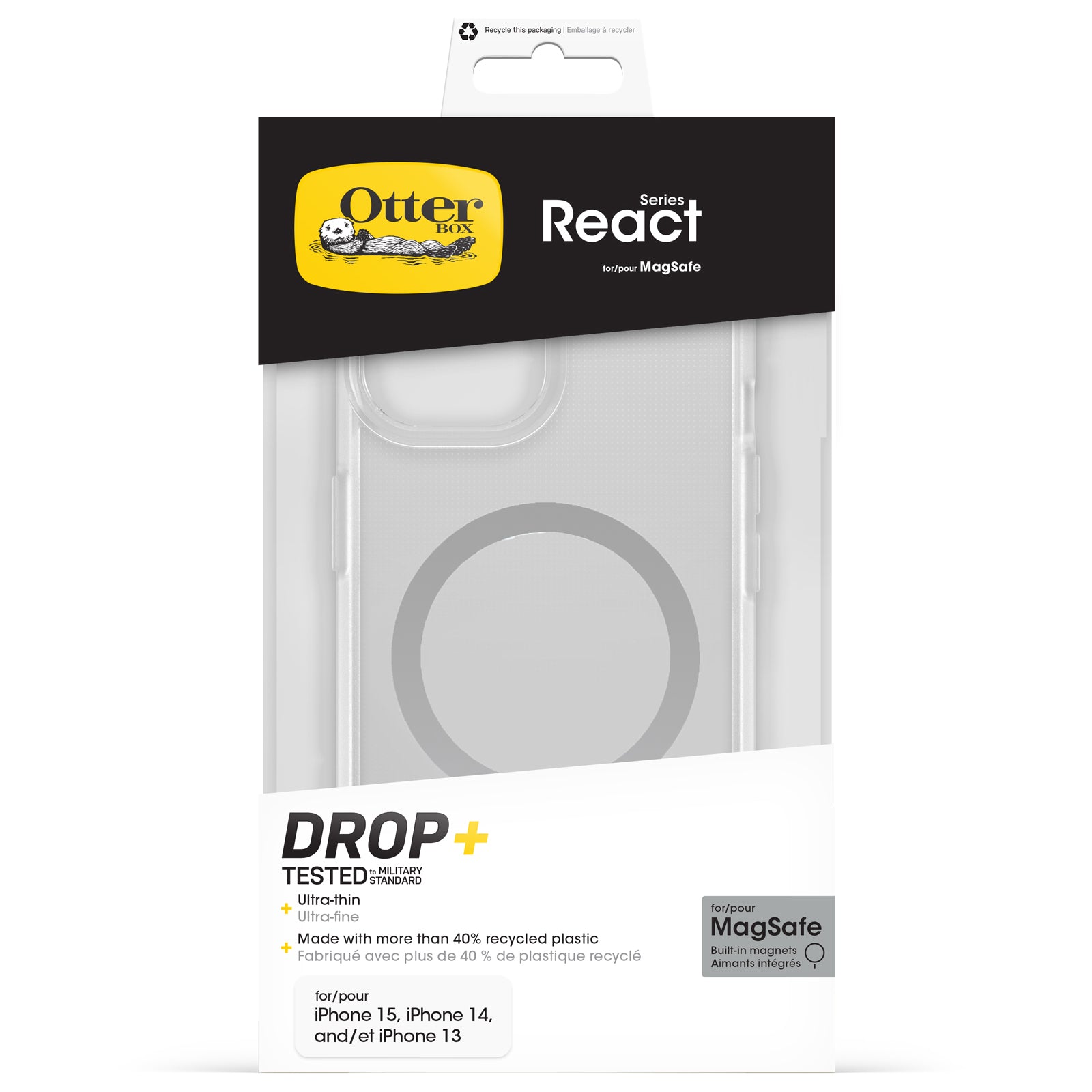 OtterBox React MagSafe Clear Case | iPhone 15/14/13 Protection 