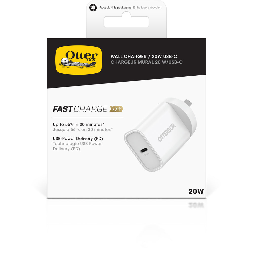 OtterBox 20W USB-C Fast Wall Charger - White 