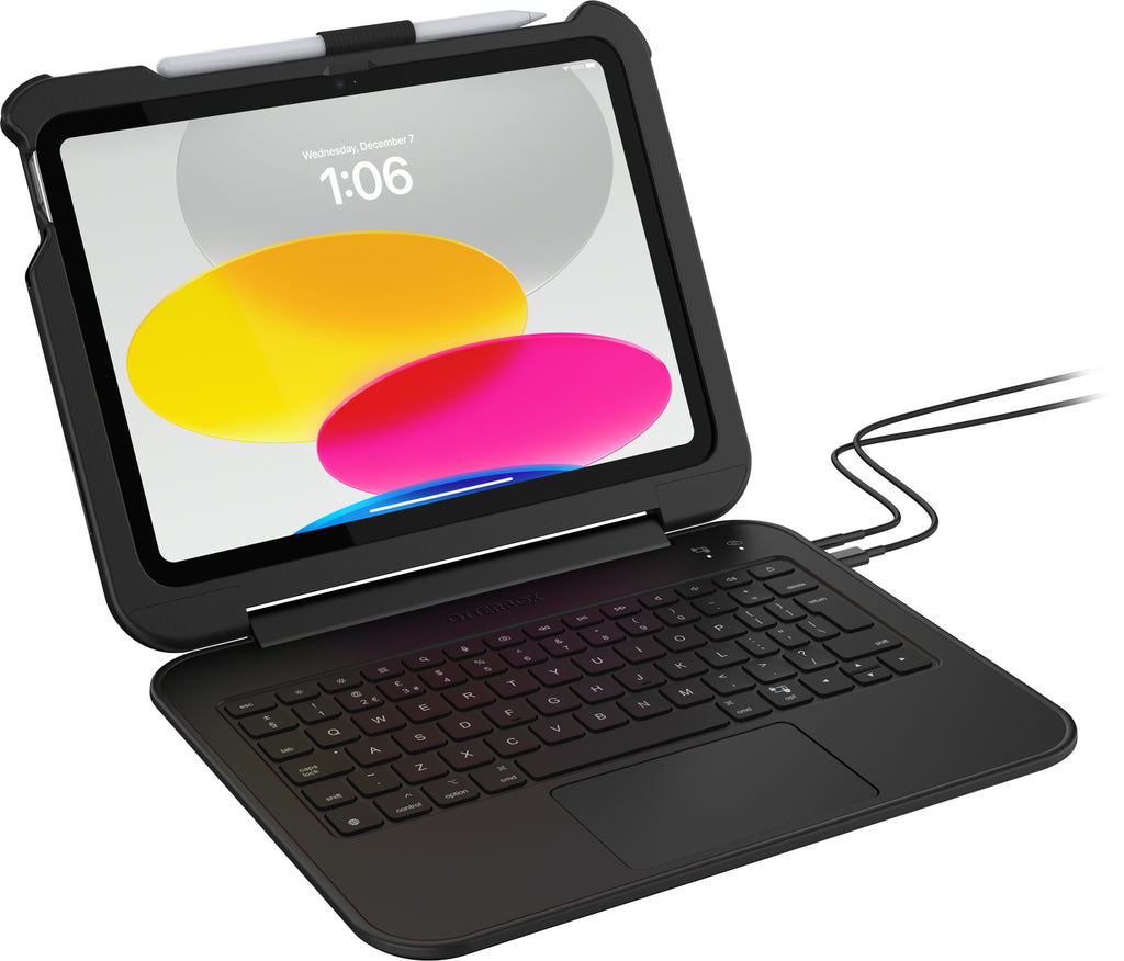 OtterBox Achiever Protective Keyboard Case for iPad 10th Gen 10.9 - Black 