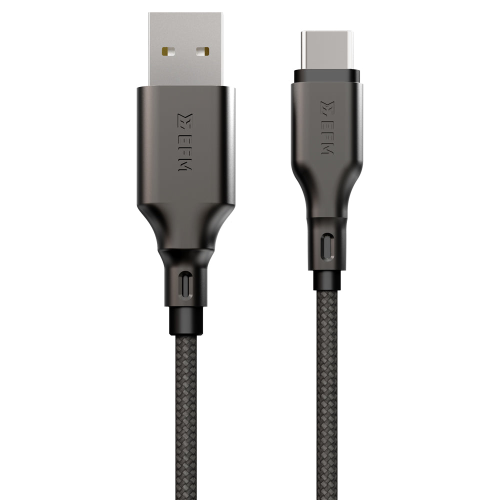 EFM Durable USB-A to USB-C Charging Cable - 1M Black 
