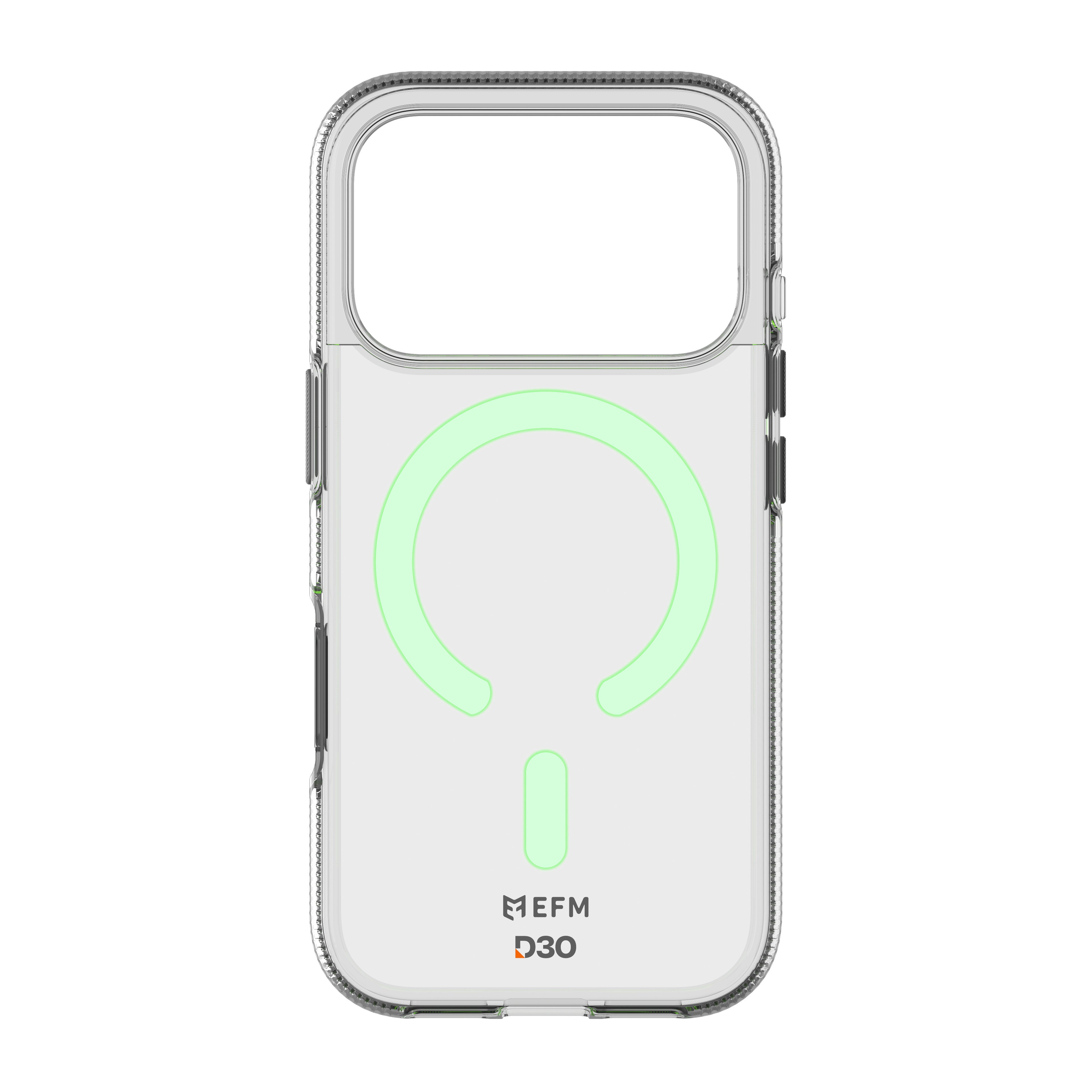 EFM iPhone 17 Pro Clear Glow-in-Dark D3O Zero Case