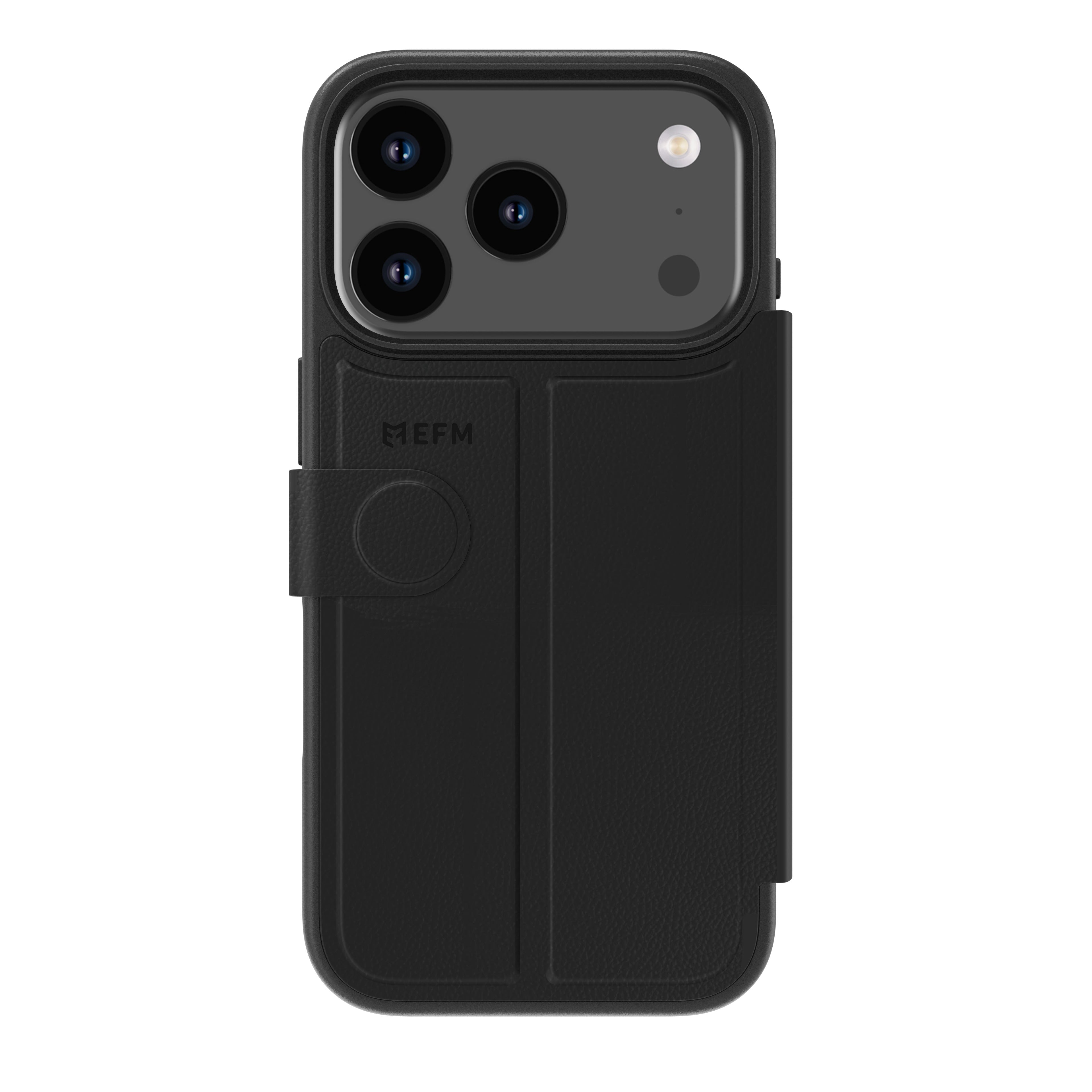 EFM Venice Wallet Case for iPhone 17 Pro - Black