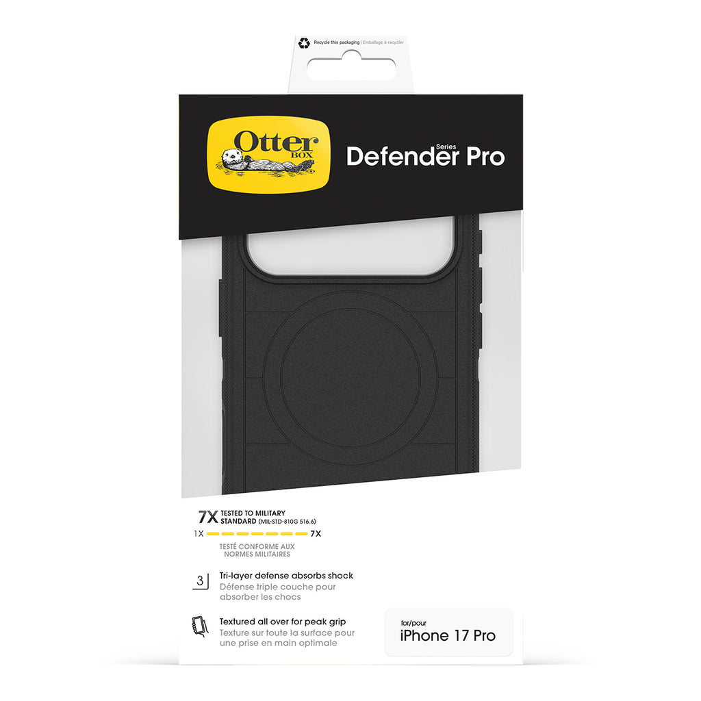 OtterBox Defender Pro Black Case for iPhone 17 Pro with Camera Control 