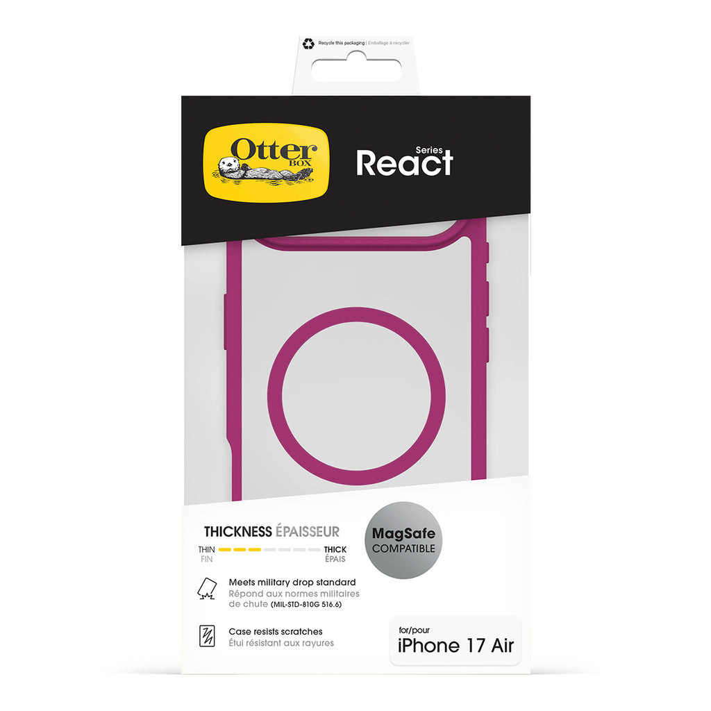 OtterBox React MagSafe Case for iPhone Air - Rose Crystal Pink 