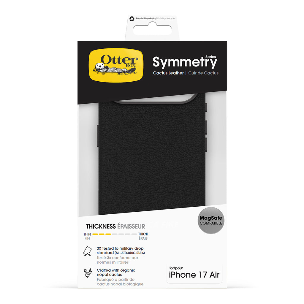 OtterBox Symmetry Cactus Leather MagSafe Case with Camera Control - iPhone Air, Black 