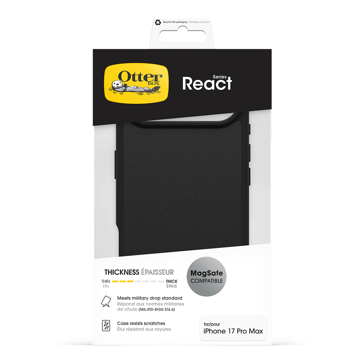 OtterBox React MagSafe Protective Case for iPhone Air - Black 