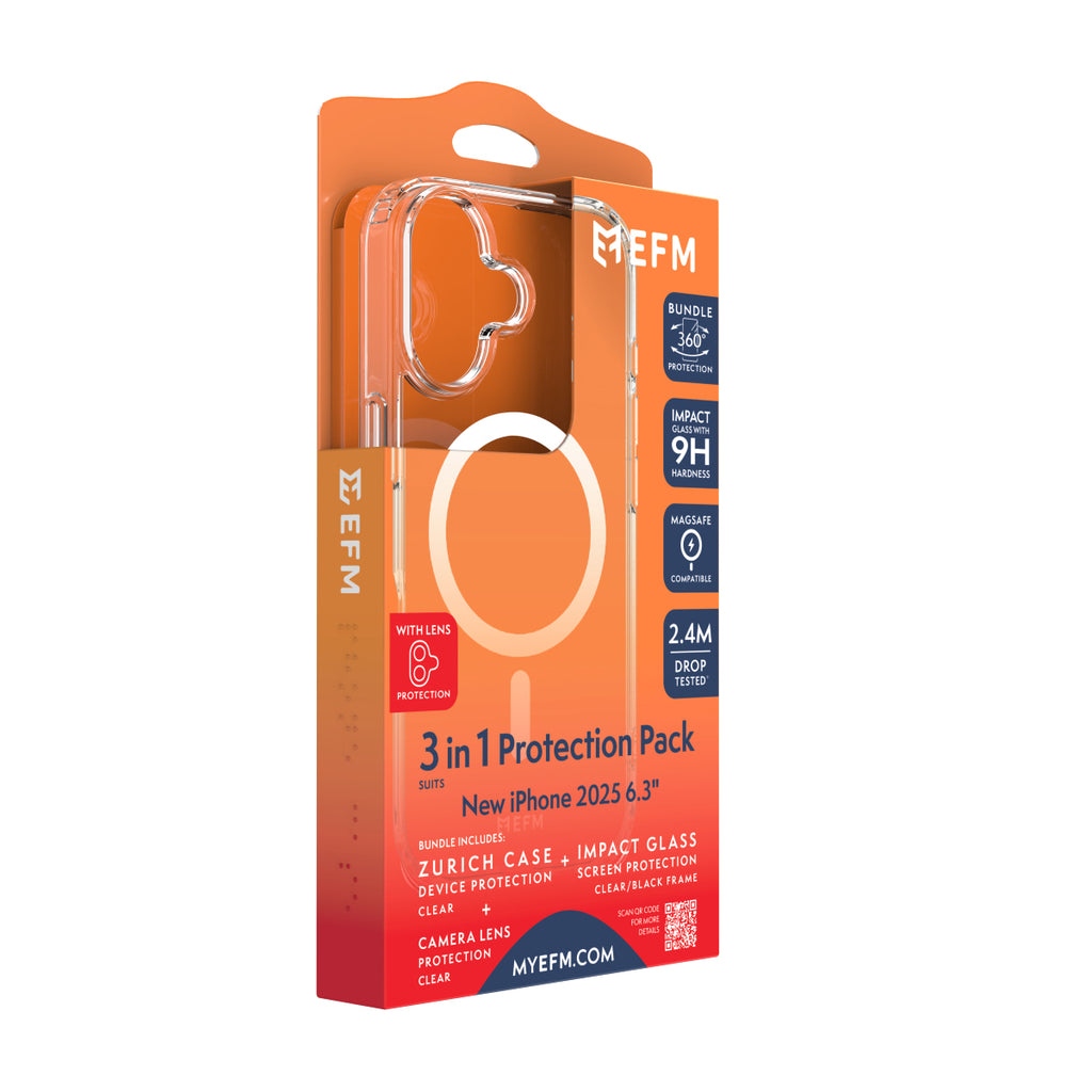 EFM iPhone 17 3-in-1 Case, Screen & Camera Protection Bundle