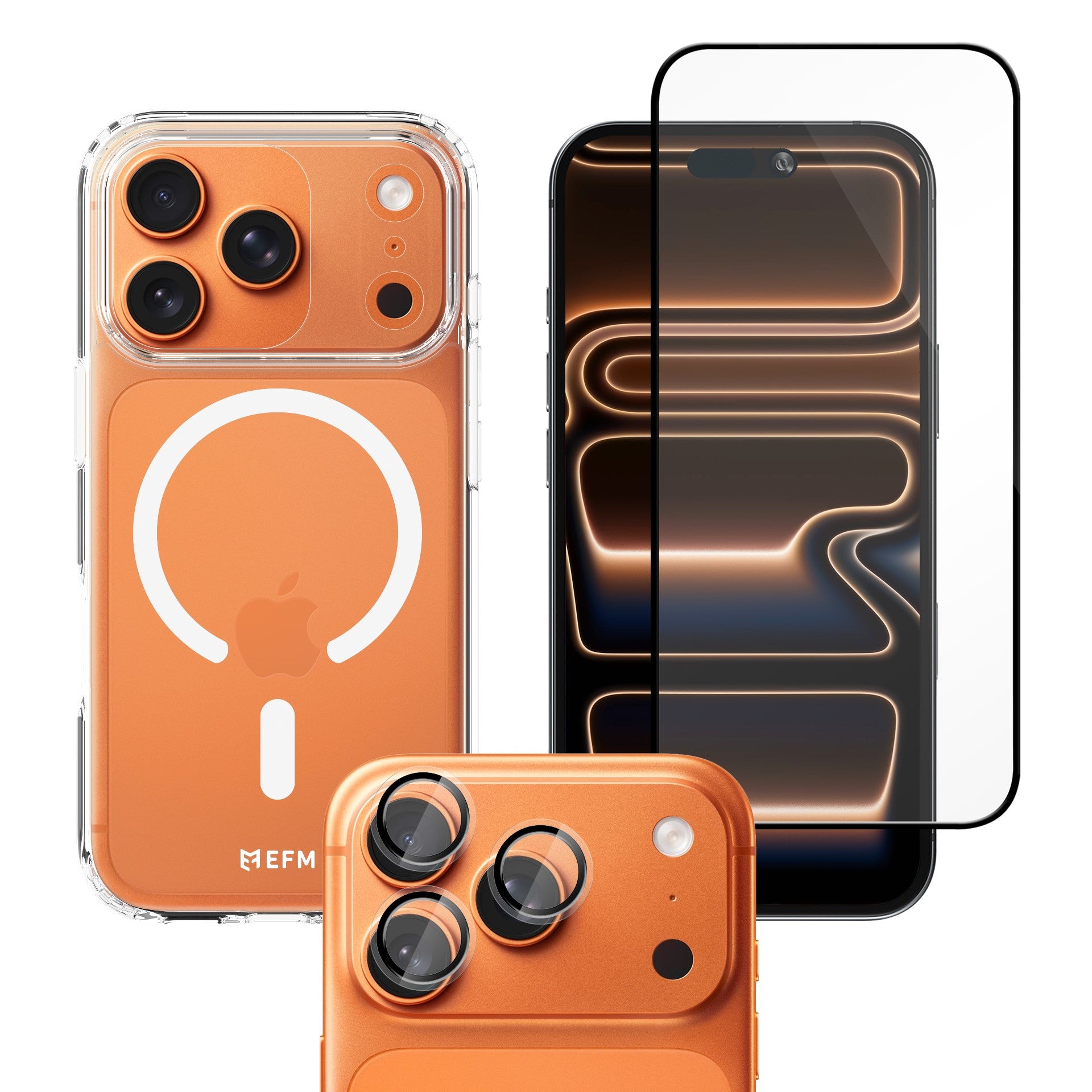 EFM iPhone 17 Pro 3-in-1 Case, Screen & Camera Lens Protection Bundle