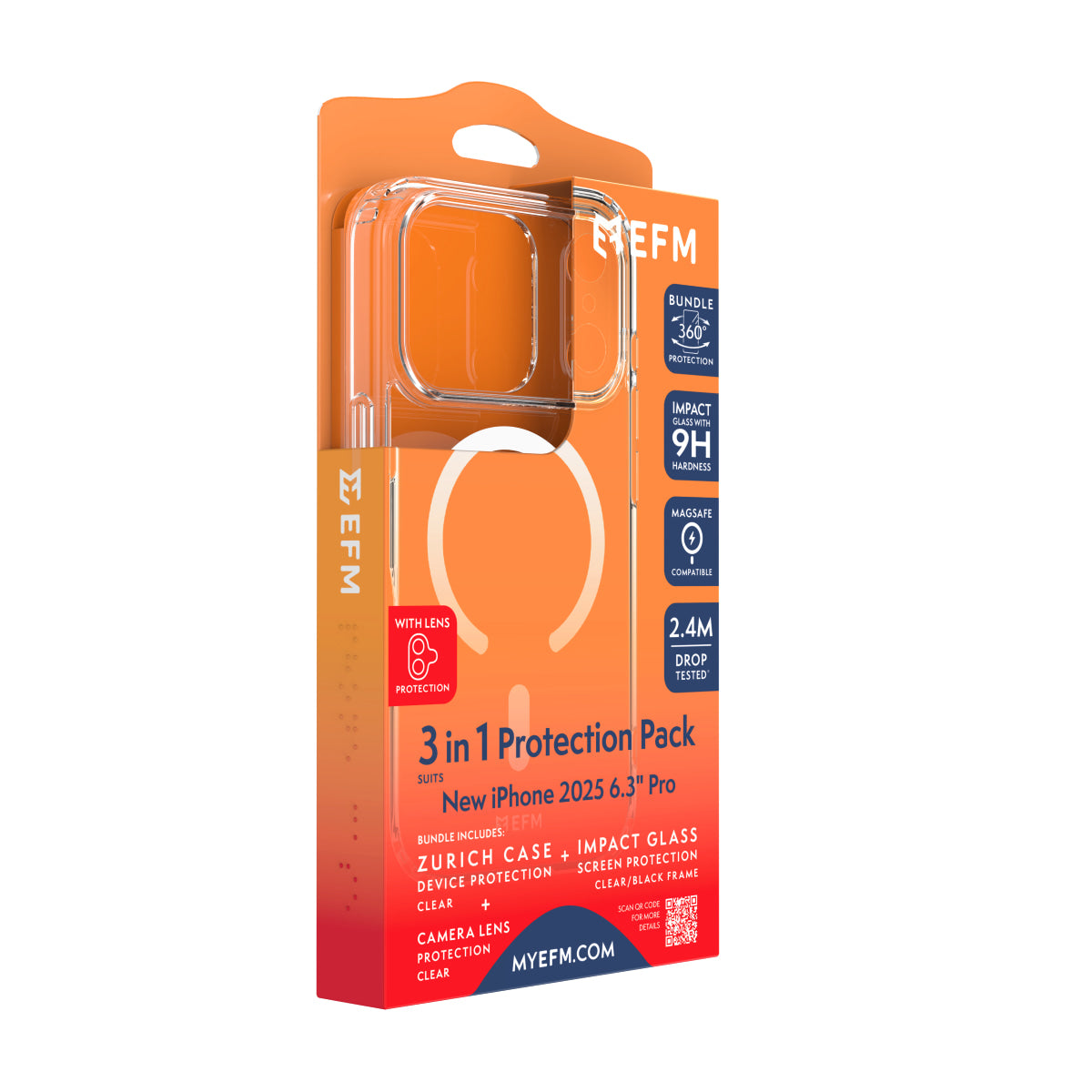 EFM 3-in-1 Case, Screen & Camera Lens Protection Bundle EFM