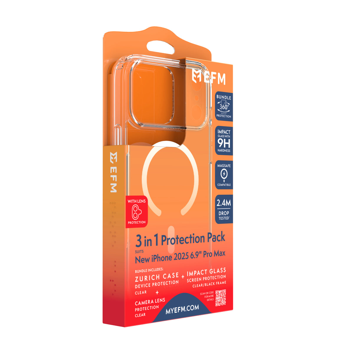 EFM 3-in-1 Phone Protection: Case, Screen & Camera Armour Bundle EFM