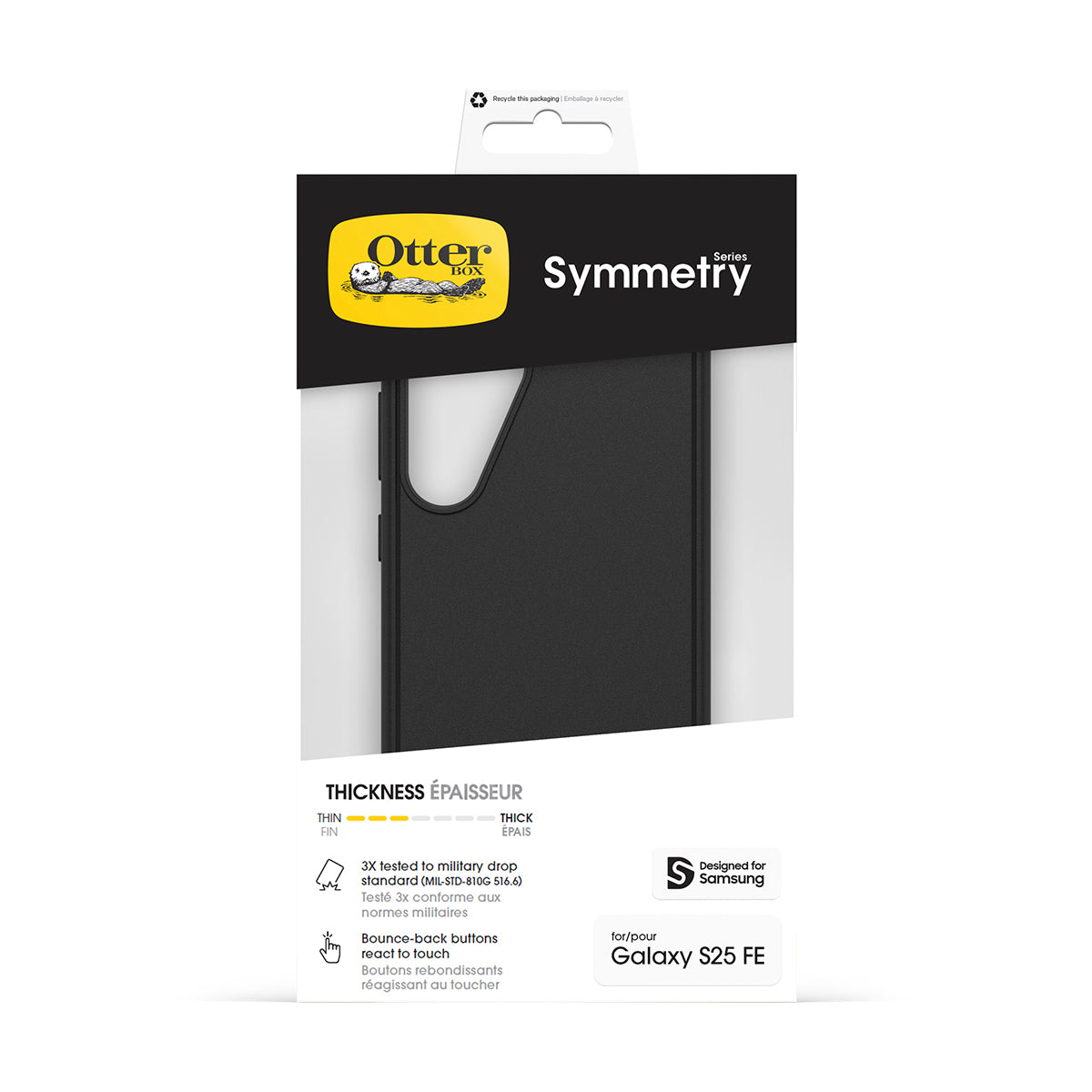 OtterBox Symmetry Case for Samsung Galaxy S25 FE - Black 