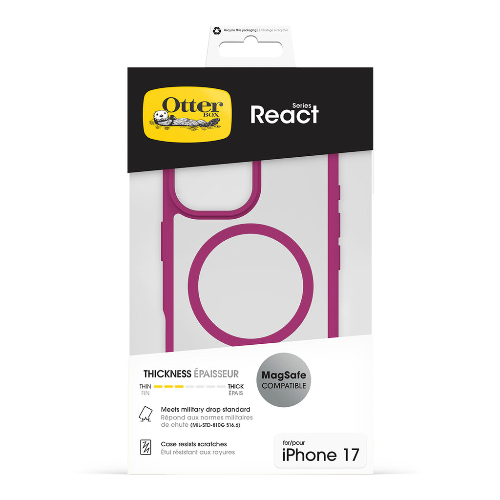 OtterBox React MagSafe Case for iPhone 17 - Rose Crystal Pink 