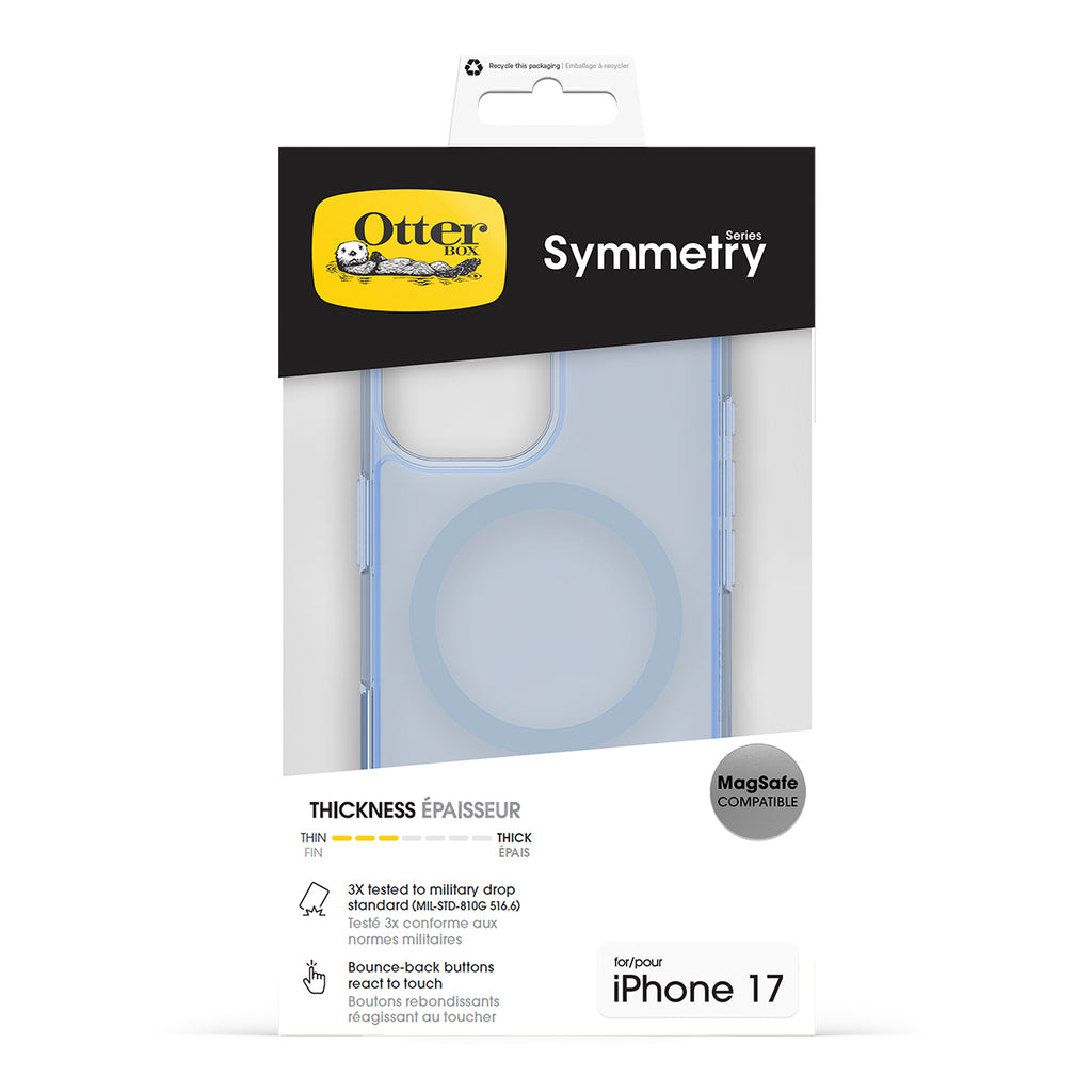 OtterBox Symmetry MagSafe iPhone 17 Case - Camera Control - Silver Glade Blue 