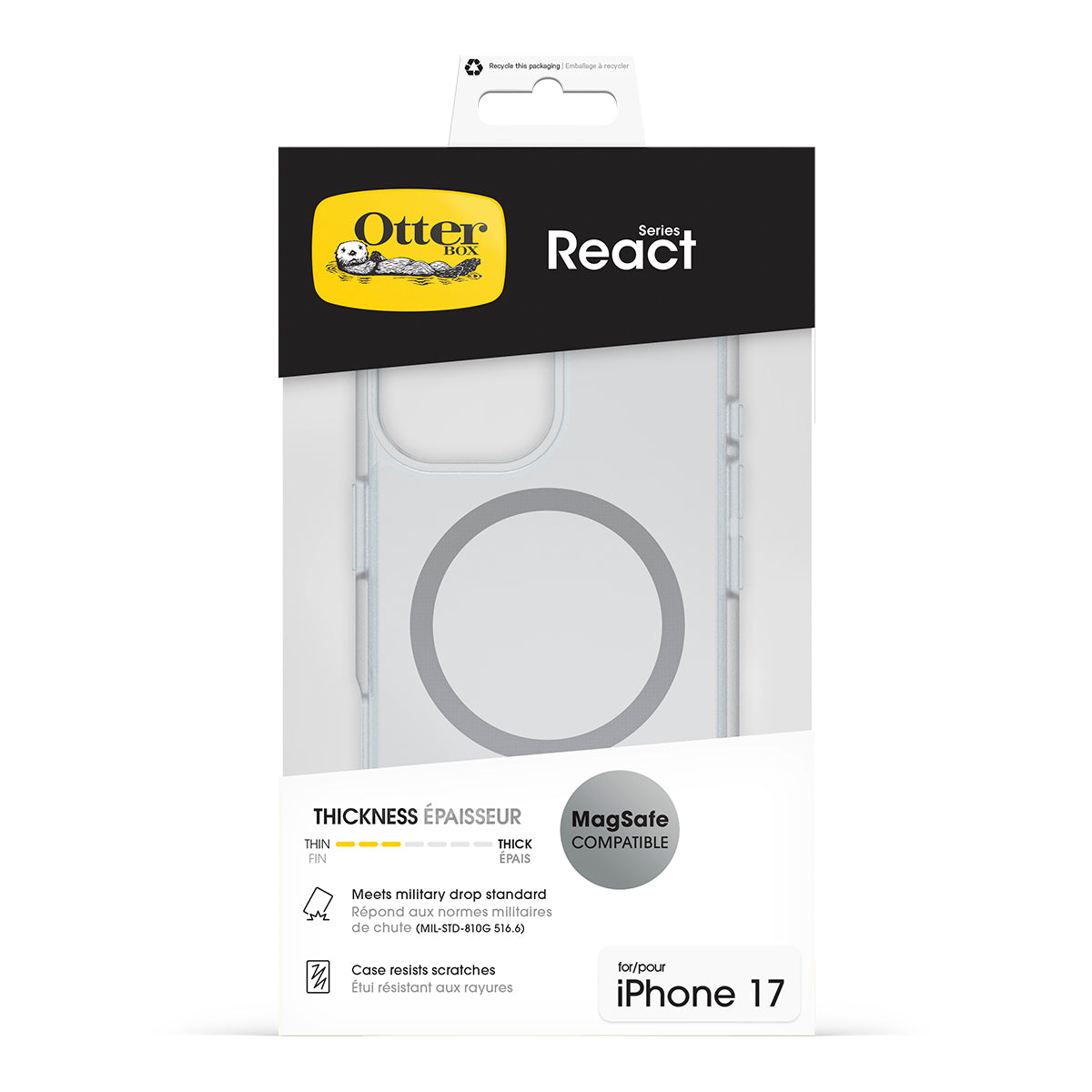 OtterBox React Clear MagSafe Case for iPhone 17 