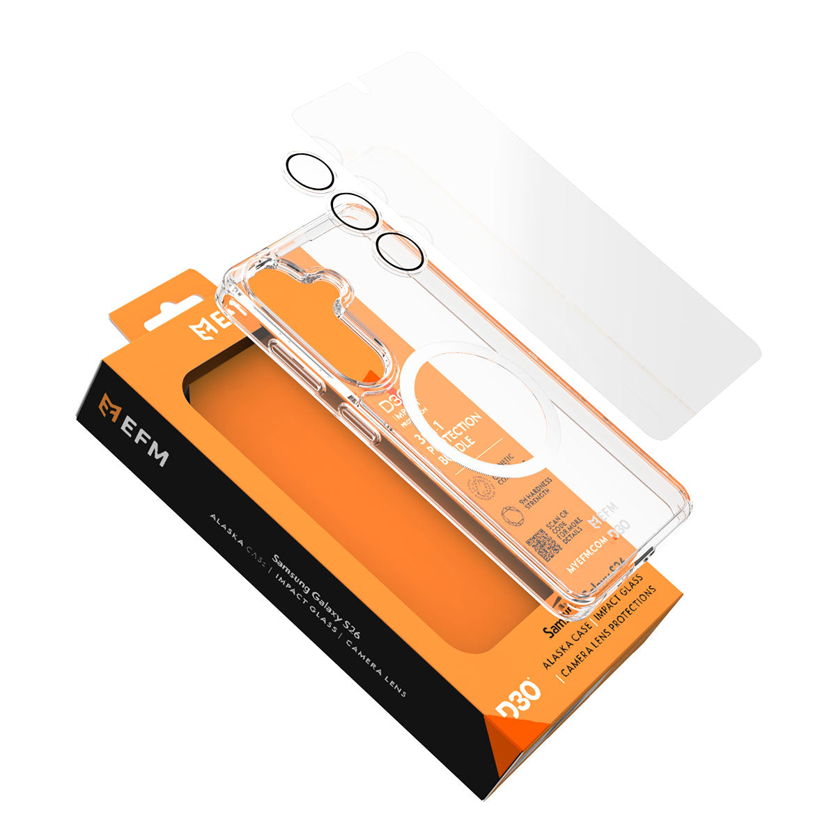 EFM 3-in-1 D3O Case, Screen & Camera Lens Protection Bundle EFM