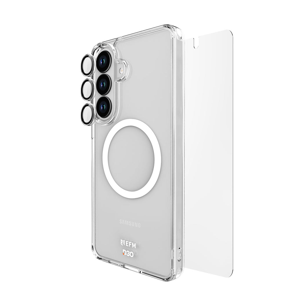 EFM Clear D3O Case, Screen & Camera Protector Bundle for Samsung S26+