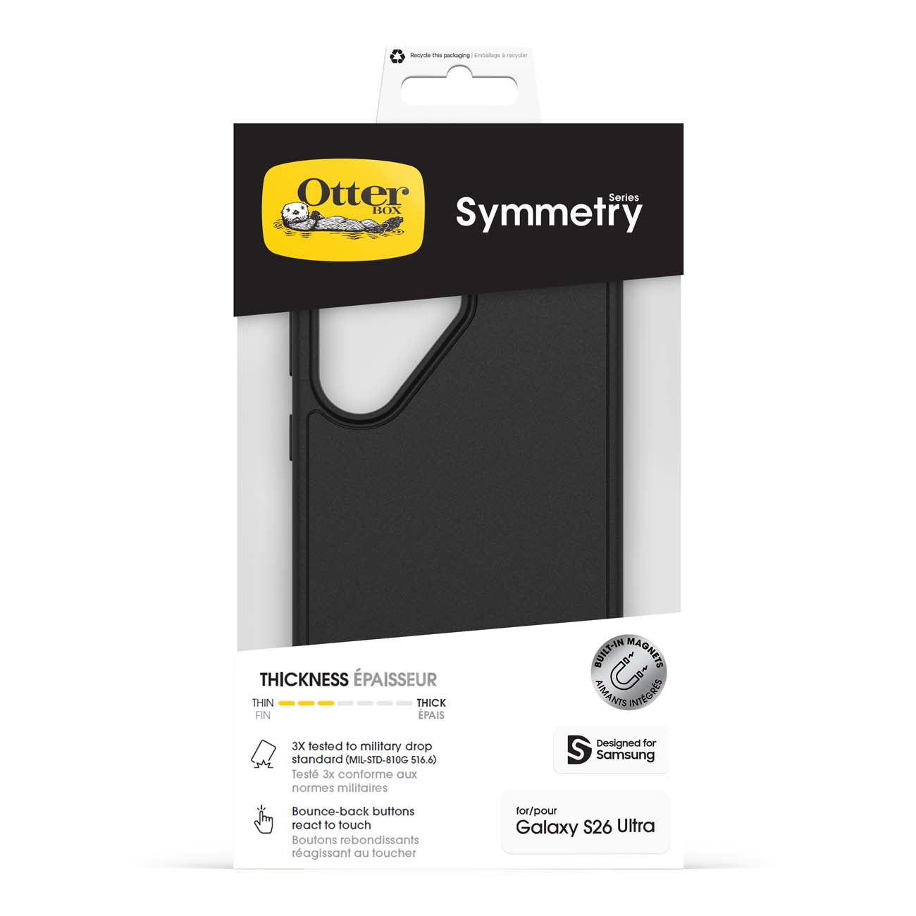 OtterBox Symmetry S26 Ultra Case - Black with Magnets 