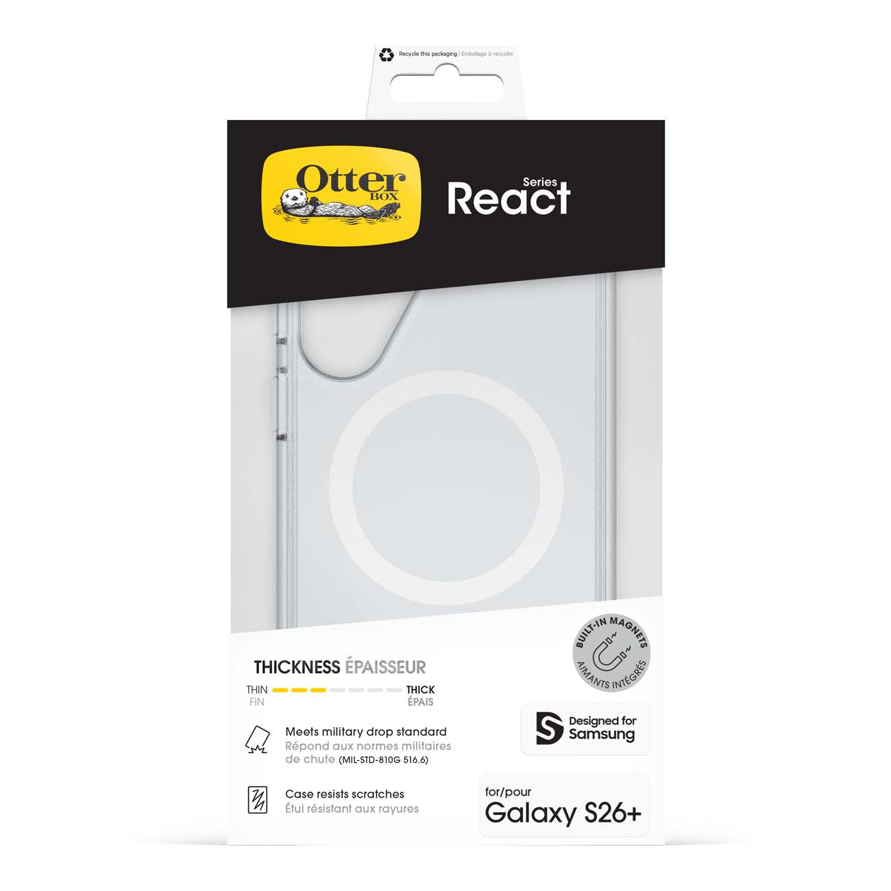 OtterBox React Clear Case w/ Magnets for Samsung Galaxy S26+ 