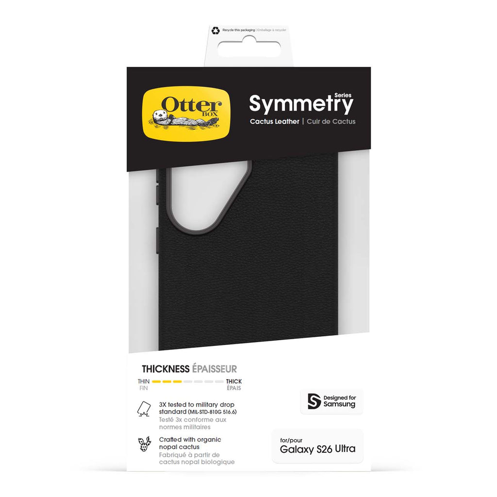OtterBox Symmetry Cactus Leather Magnetic Case for Galaxy S26 Ultra - Black 