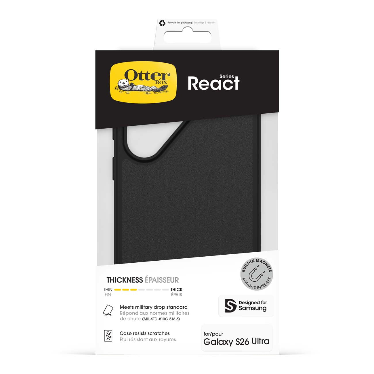 OtterBox React Magnetic Protective Case for Galaxy S26 Ultra - Black 