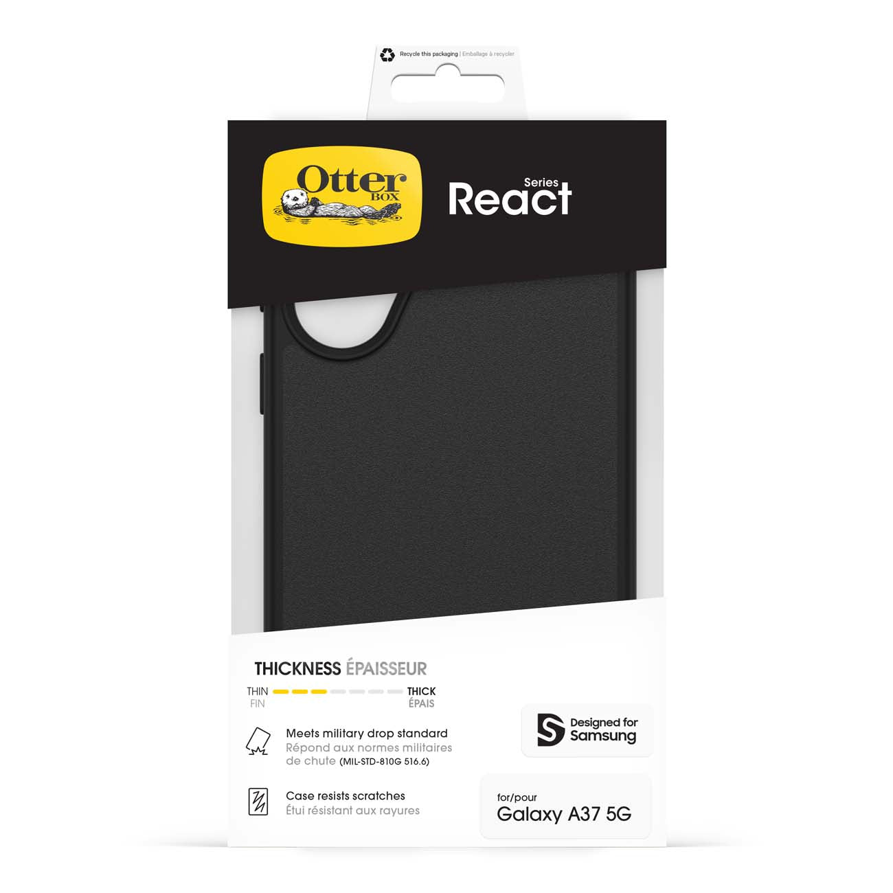 OtterBox React Case: Black for Samsung Galaxy A37 2026 