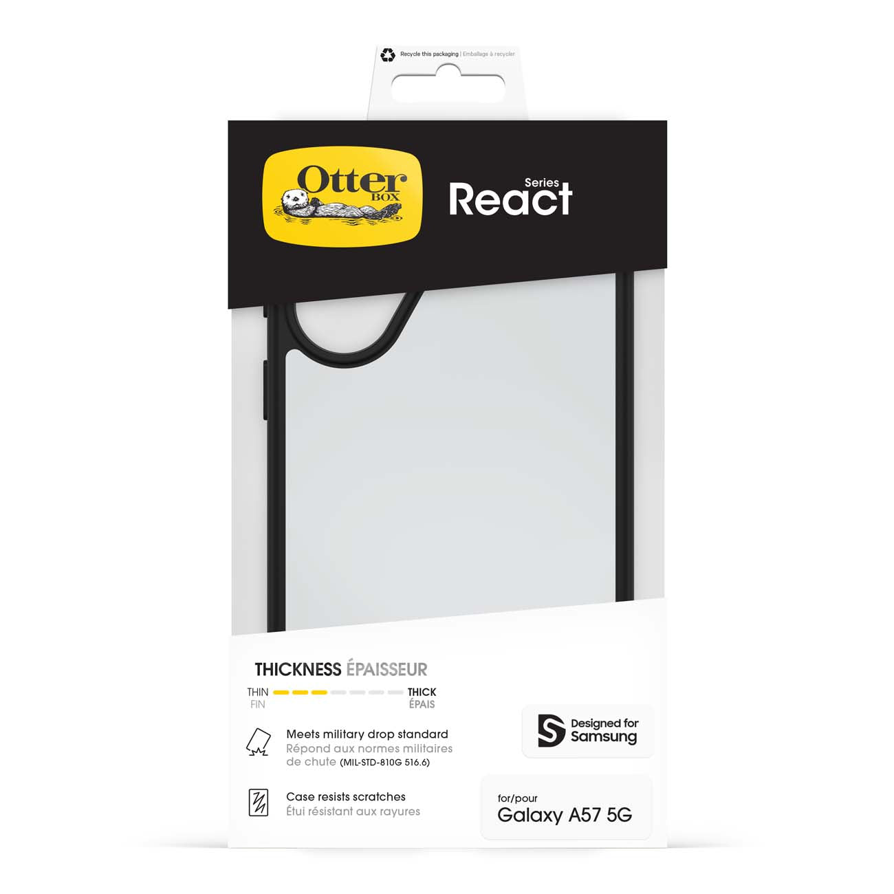 OtterBox React Slim Case for Samsung Galaxy A57 2026 - Clear/Black 
